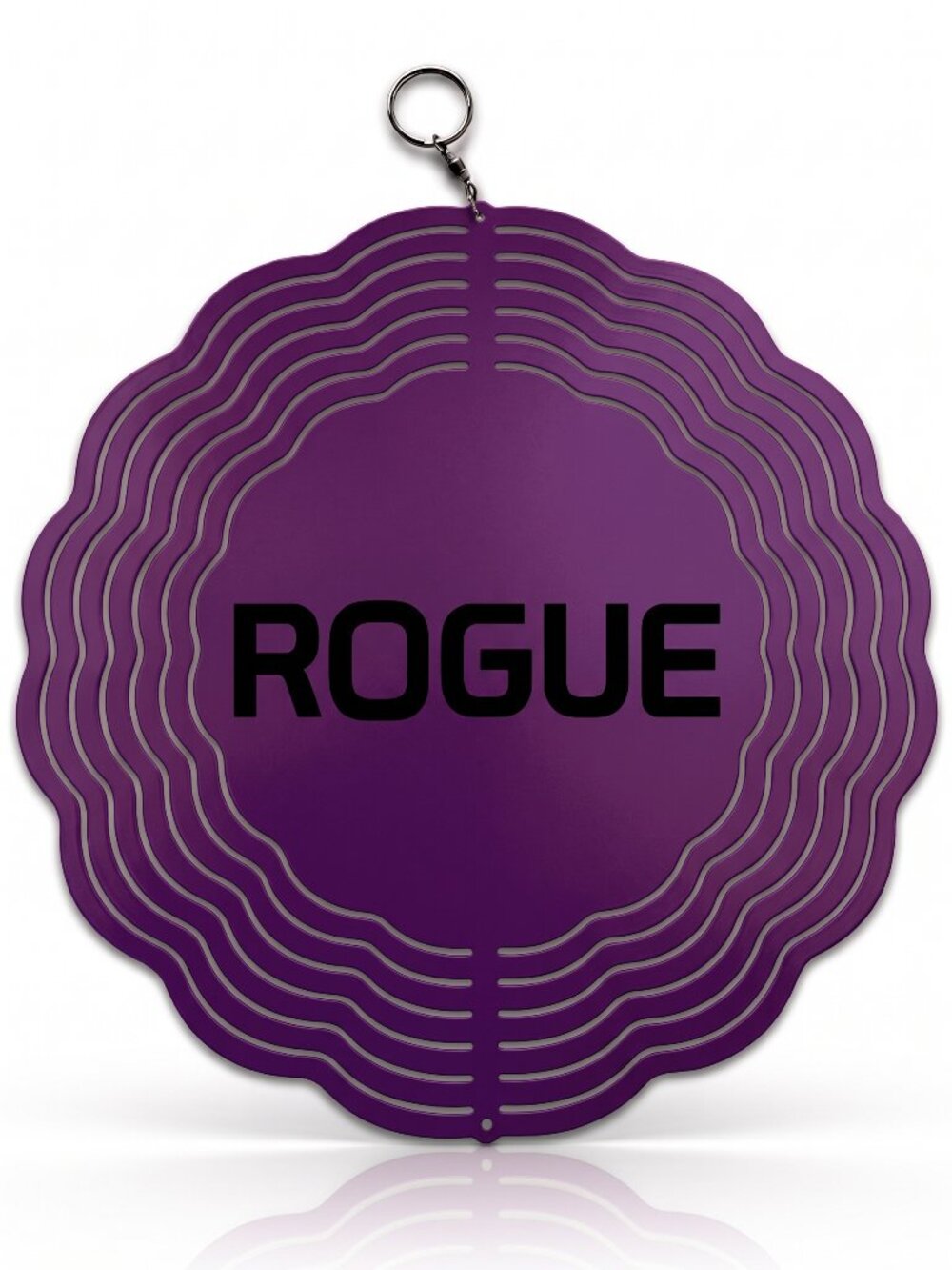 10" ROGUE Lettering Kinetic Wind Spinner - Purple Metal Hanging Yard Decor